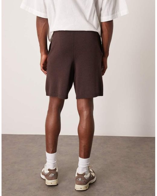 Pantalones Cortos Marrones Extragrandes De Punto Medio De Algodón De (Parte De Un Conjunto) ASOS de hombre de color Brown