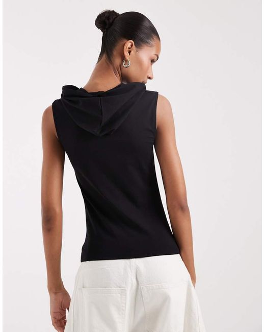 JJXX Blue Ruched Hooded Tank Top