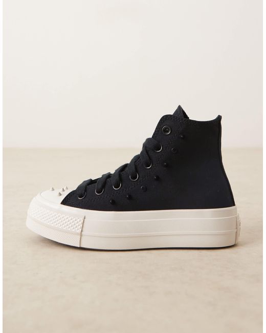 Converse Natural – chuck taylor all star lift hi – mit nieten besetzter sneaker