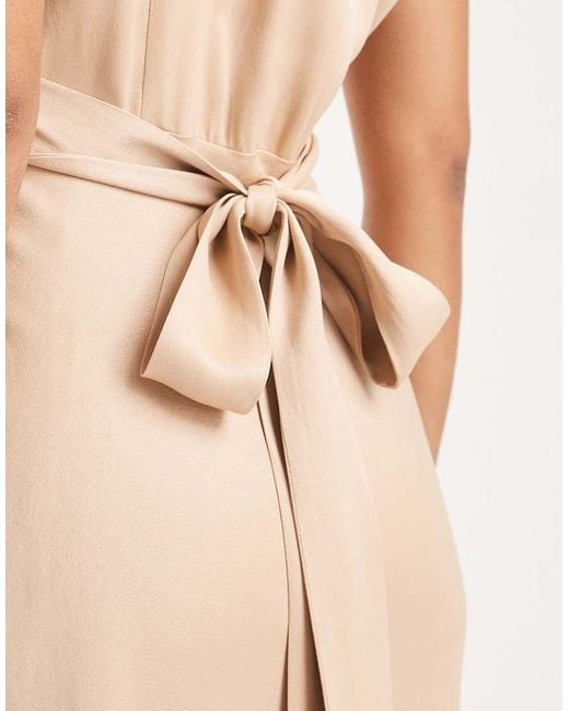 Maids To Measure Natural Bridesmaid Button Front Maxi Dress
