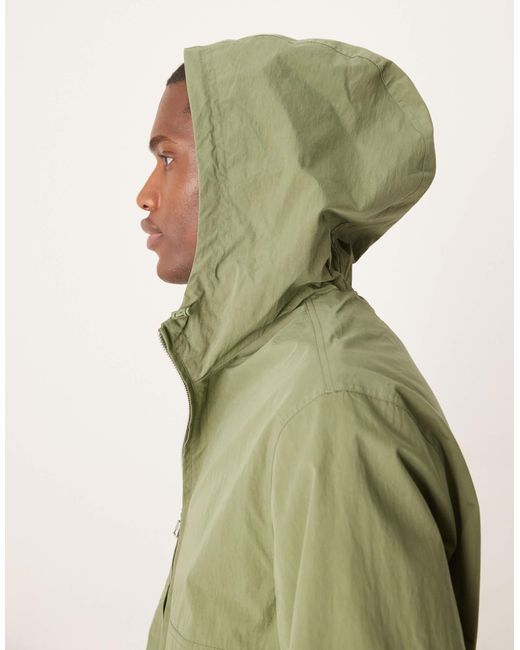 ASOS Green Windbreaker Jacket With Hood for men