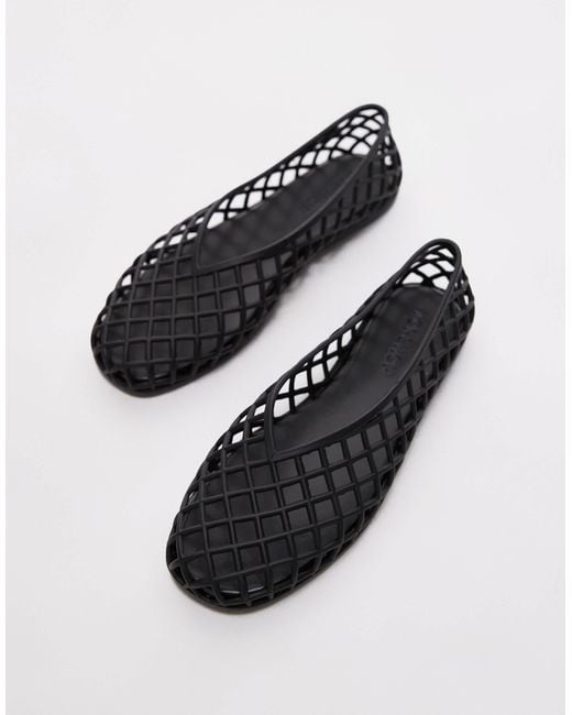 TOPSHOP Black Halo Caged Jelly Shoe