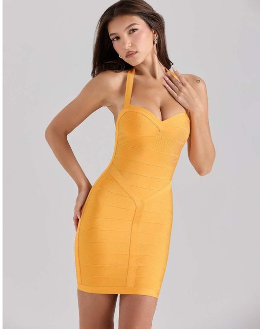 House Of Cb Orange The Supermodel Mini Bandage Dress