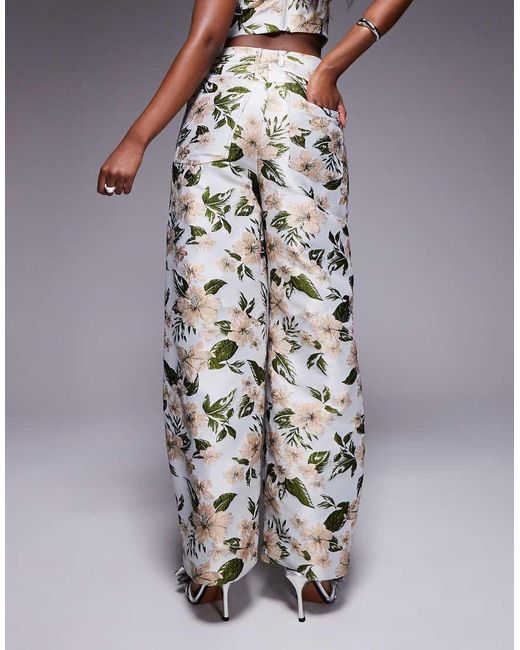Pantalones De Pernera Barrel Con Estampado De Jacquard De (Parte De Un Conjunto) ASOS de color Multicolor