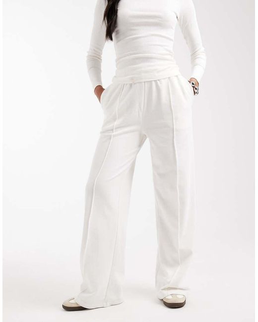 Brave Soul White Cotton Rich Straight Leg Jogger