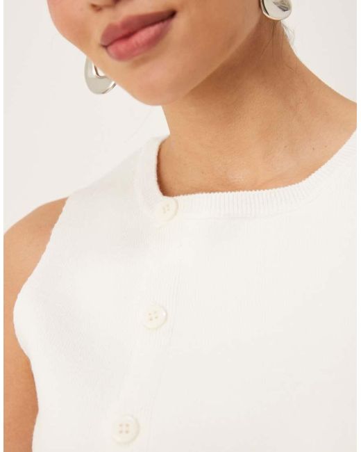 Chaleco De Traje Estructurado Asimétrico Con Botones Delanteros Y Abertura De Punto De -Blanco ASOS de color Blue