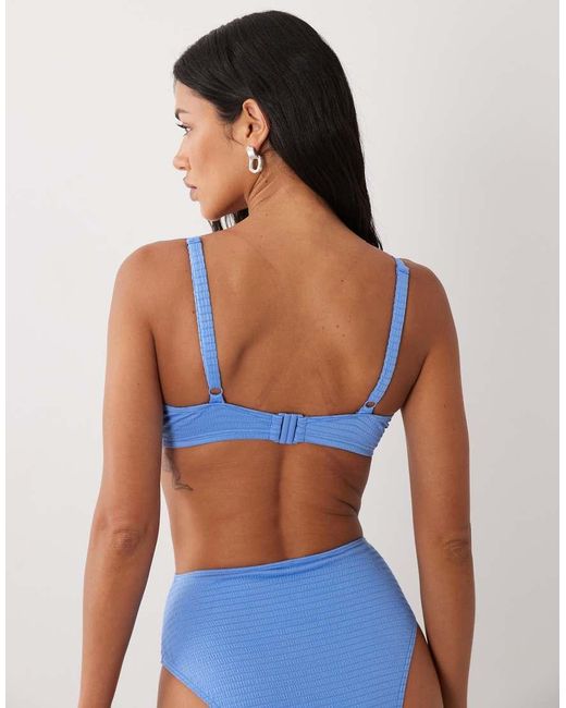 Peek & Beau Blue Textured Underwire Bikini Top