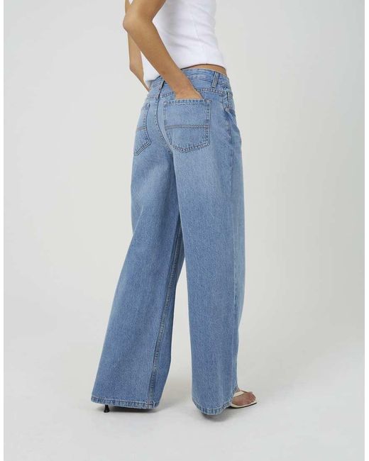 Brave Soul Blue Mid Rise Wide Leg Jeans