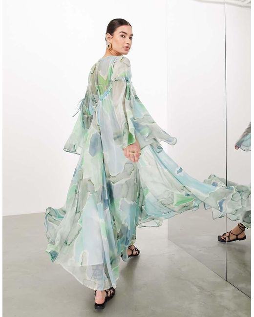 asos uk maxi dress ASOS DESIGN corsage cape maxi dress