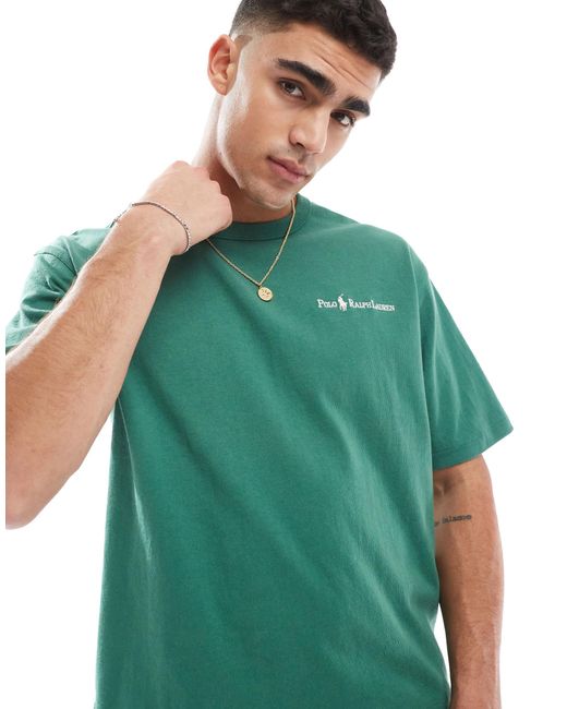Polo Ralph Lauren Green Script Player Logo Heavyweight Relaxed Fit T-shirt for men