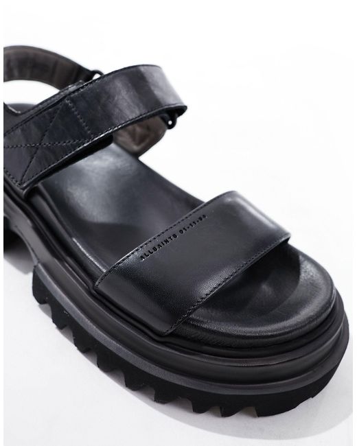 Sandalias negras con plataforma plana AllSaints de color Black