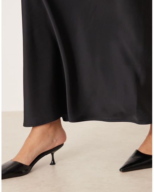 Abercrombie & Fitch White Satin Look High Rise Bias Cut Maxi Skirt
