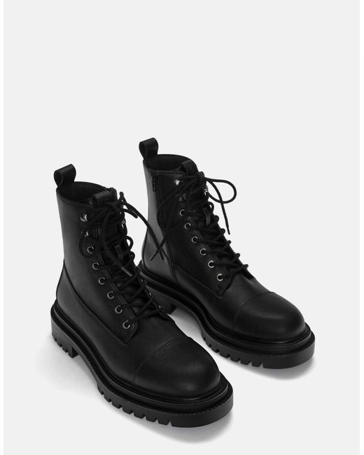 Pull&Bear – schnürstiefel in Black für Herren