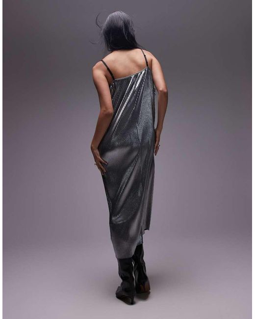 TOPSHOP Maxi Jurk Met Spaghettibandjes in het Gray