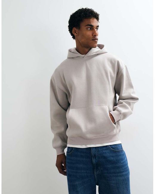 ASOS Blue Oversized Hoodie With Large Back Pigment Print for men