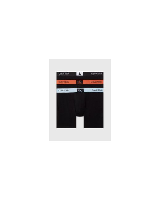 Ck 96 cotton stretch - confezione da 3 boxer neri con elastico colorato di Calvin Klein in Black da Uomo