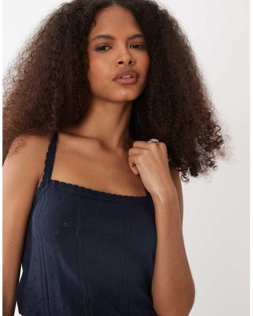 Mango Blue Teen Pointelle Cami Top
