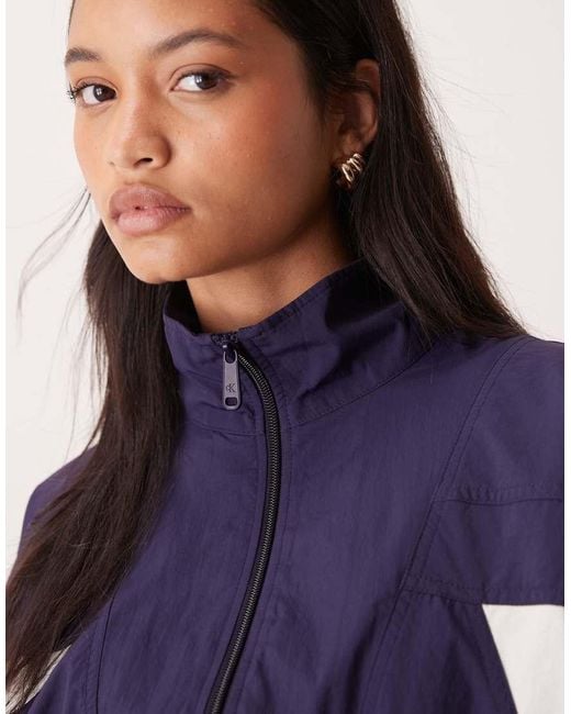Calvin Klein Blue Cropped Colour Block Jacket