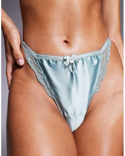 Boux Avenue Multicolor Clover Embroidered Satin Trim Tanga Thong