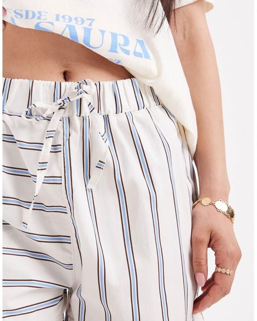 ASOS White – boxershorts aus baumwoll-popeline mit multidirektionalen kontraststreifen