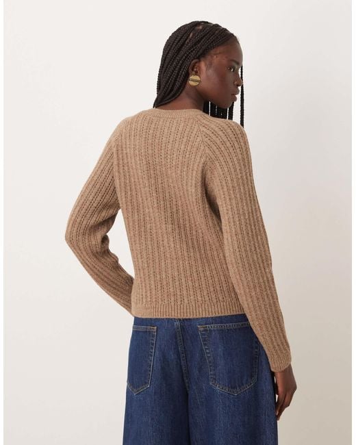 Mango Blue Open Knit Jumper