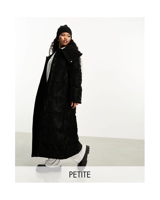 Petite Black Long Puffer Coat