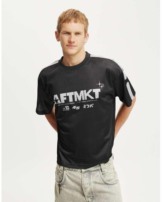 Cotton On Black Cotton On Football Jersey for men