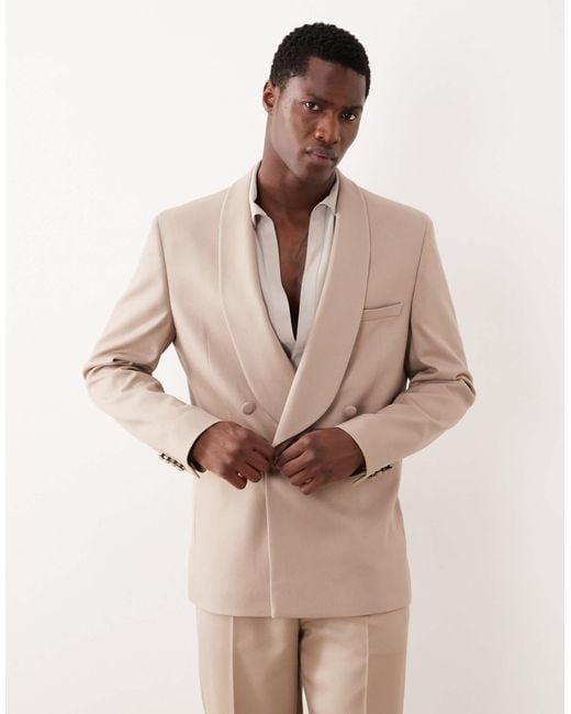 ASOS Natural Regular Tuxedo Jacket for men