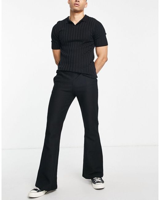 ASOS Black Skinny Flared joggers for men