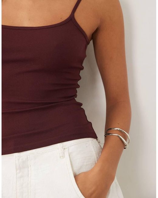 Gina Tricot Brown Strap Singlet Top