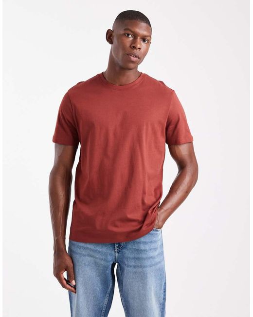 New Look Red Muscle Fit T-shirt for men