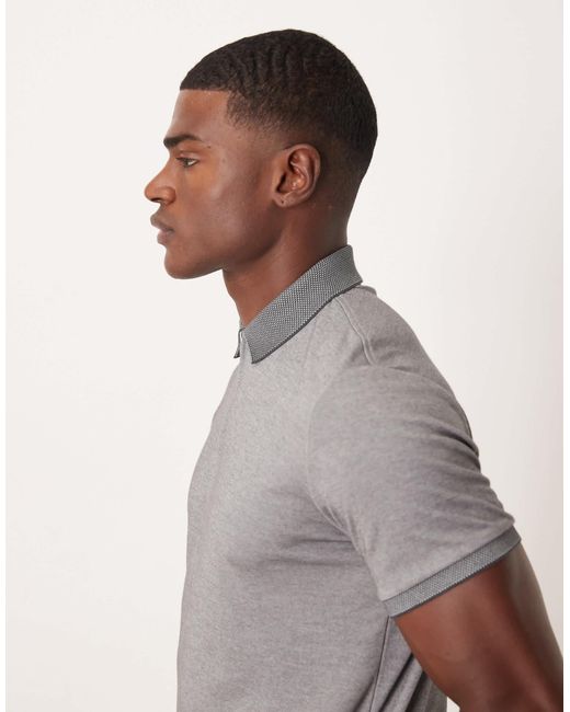 Polo zippé - clair SELECTED pour homme en coloris Gray