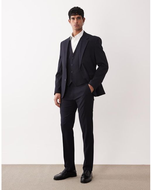 ASOS Blue Slim Suit Waistcoat for men