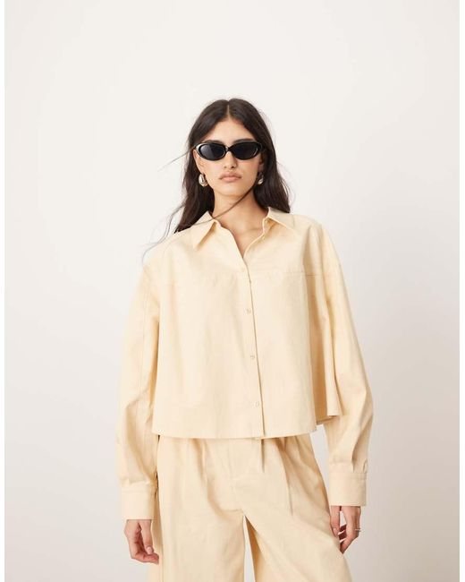ARRANGE Natural Structured Boxy Shirt