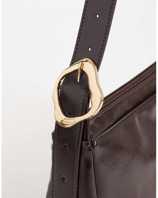 Vero Moda Black Square Shoulder Bag With Gold Hardware