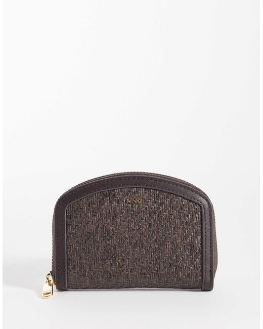 Mango Brown Raffia Effect Wallet