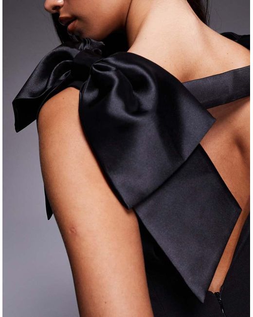 ASOS Blue Bow Shoulder Embellished Mini Dress