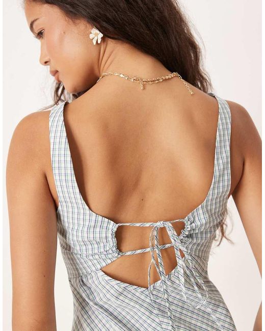 ASOS White Square Neck Midi Dress