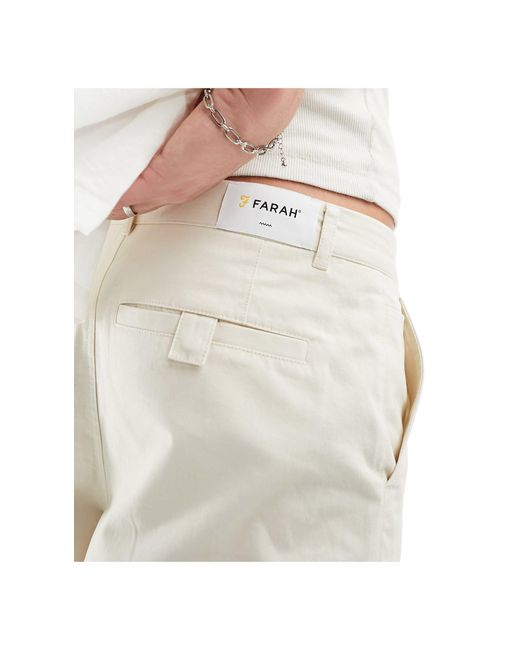 Farah White Hawtin Twill Relaxed Tapered Pants for men