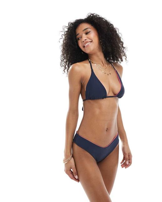 Hollister Pink Swimwear Halterneck Triangle Reversible Bikini Top