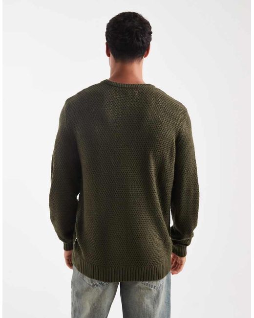 JJ Rebel Green Cable Knit Jumper for men