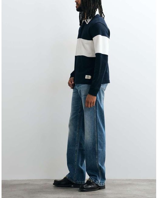 Wrangler Blue Loose Straight Denim Jeans for men