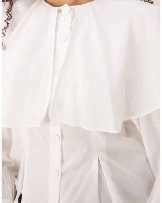 Ghospell Blouse Met Cape-Mouwen in het White