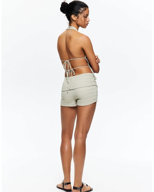 Pull&Bear White – rustikales neckholder-oberteil