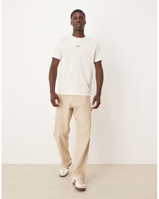Gant Natural Central Small Logo T-shirt for men