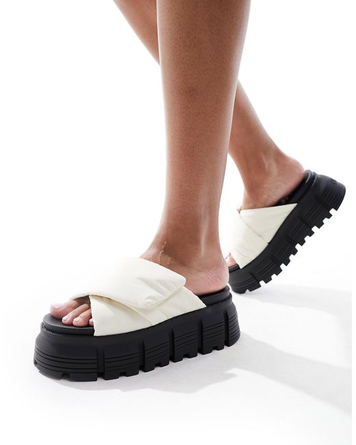 Buffalo Natural – ava – flache sandalen