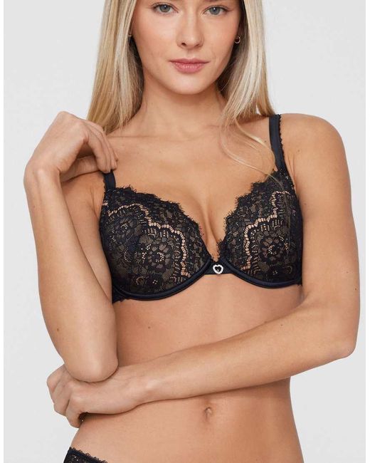 Tezenis Black Athens Dark Romance Lace Push-Up Bra