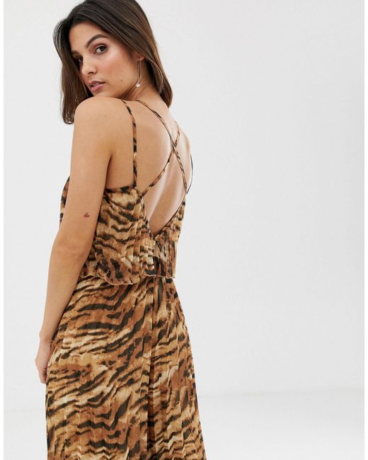 pleated crop top jumpsuit