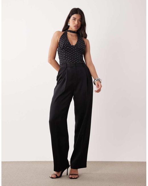 ASOS Blue Mesh Halter Neck Co-ord With Scarf Detail