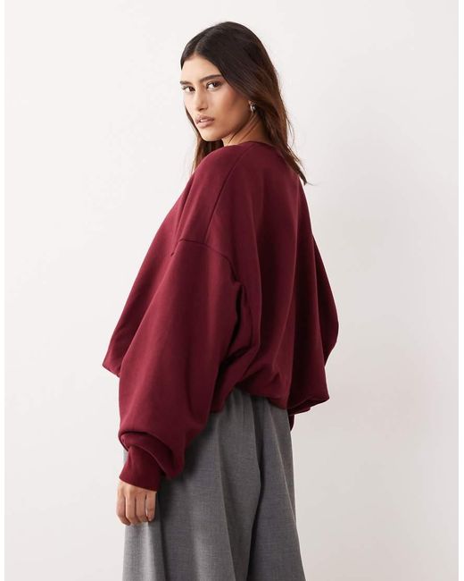 ARRANGE Red Bubble Hem Sweatshirt
